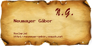 Neumayer Gábor névjegykártya